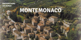 Una veduta storica di Montemonaco, in provincia di Ascoli