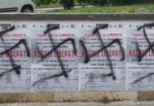 Manifesti dell'Anpi imbrattati ad Ascoli Piceno
