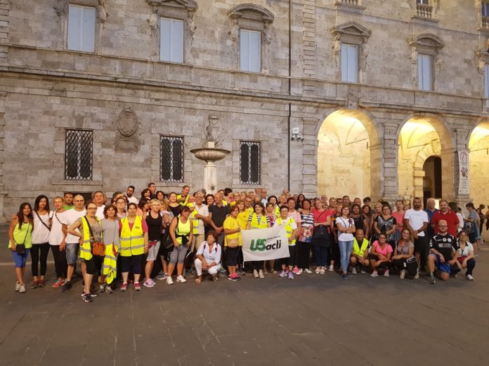 I partecipanti della tappa di salute in cammino ad Ascoli Piceno