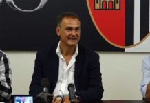 Il nuovo allenatore dell'Ascoli Calcio Vincenzo Vivarini, foto da diretta Facebook